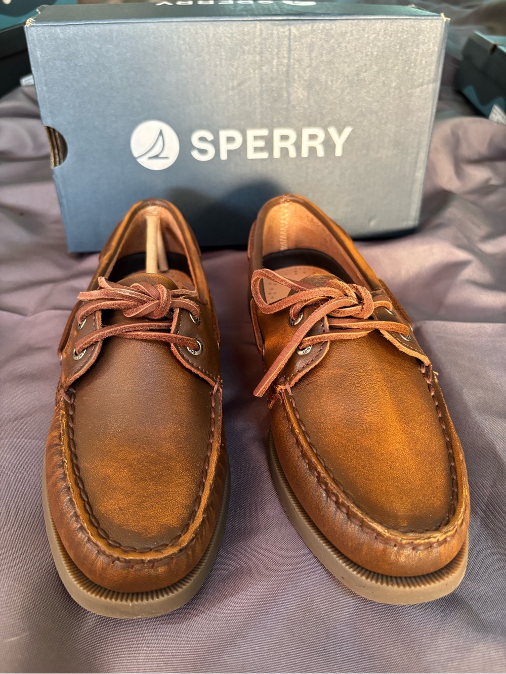 Sperry Women’s Chestnut Brown Leather Boat Loafers